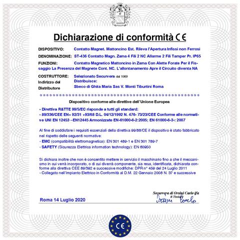 Sensori Magnetici Da Esterno In Zama Con Alette Di Fissaggio 5 Pezzi Contatti Reed Nc Ampolla Sottovuoto Sensibilità M - Foto 2
