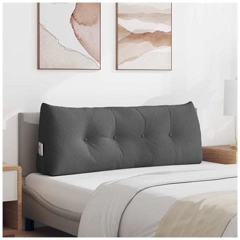 Cuscino per Schiena Grigio scuro 120 x 24 x 50 cm Tessuto - Foto 2