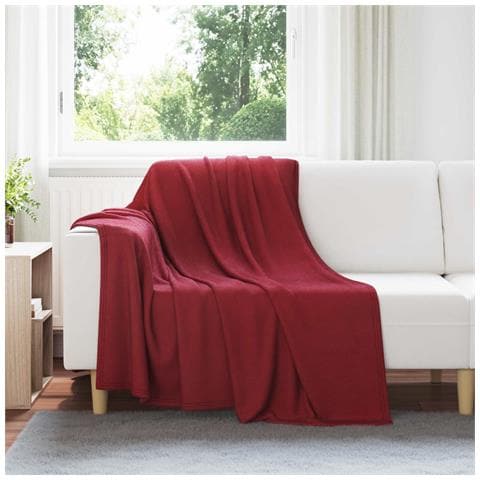 Coperte da Pile 6 pcs Rosso Bordeaux 200 x 150 cm Panno - Foto 2