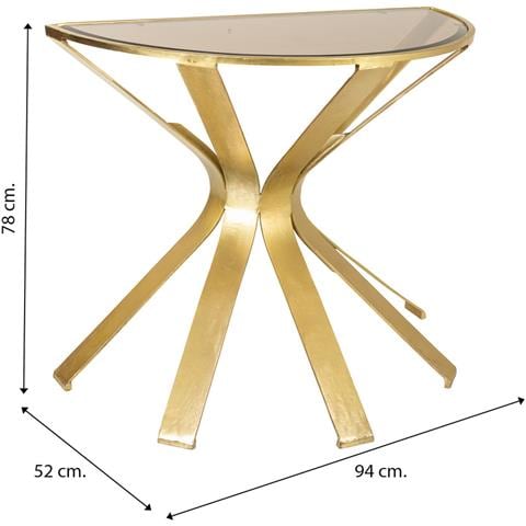 Mobile Da Ingresso Metallo Oro E Vetro 94x52x78h - Foto 5