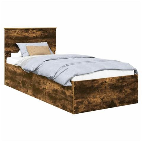 Struttura del letto Rovere fumé 90 x 200 cm Legno multistrato - Foto 1