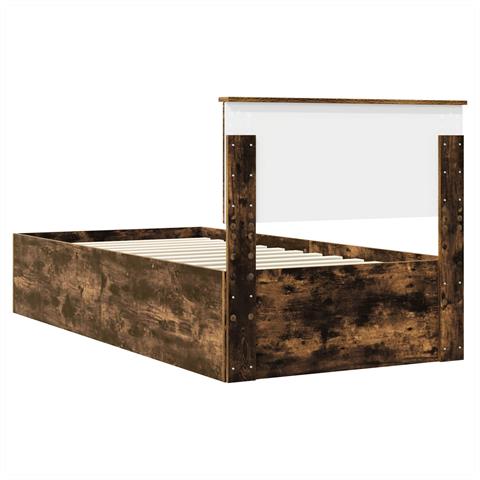 Struttura del letto Rovere fumé 90 x 200 cm Legno multistrato - Foto 9