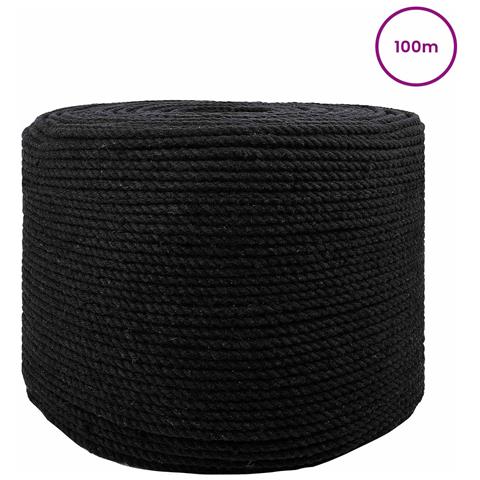 Corda Nero 0,8 x 0,8 x 10000 cm Cotone - Foto 2