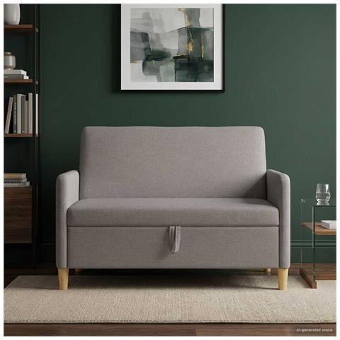 Divano con Storage Tortora 122 x 78 x 87 cm Poliestere - Foto 2