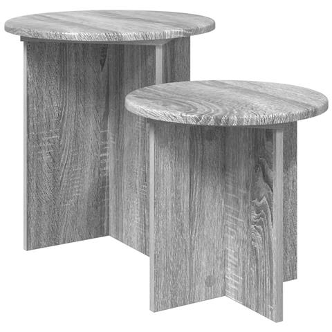 Set tavolini 2 pcs Grigio Sonoma Legno ingegnerizzato - Foto 1