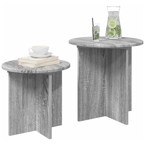 Set tavolini 2 pcs Grigio Sonoma Legno ingegnerizzato - Foto 2