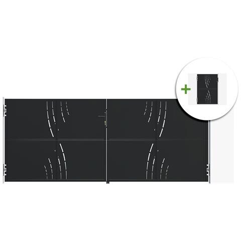 Cancello a battente in acciaio 3,5m NALI VELETA H. 140cm nero + cancello pedonale nero 140c - Foto 1