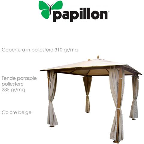 Gazebo In Alluminio Con Tende Parasole E Copertura Poliestere - Modello Tavira - Foto 4