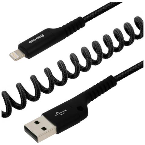 Cavo Usb-a / Lightning 2a A Molla 1m - Nero - Foto 1