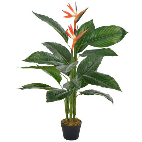 Strelitzia Artificiale Con Vaso Rosso 100 Cm - Foto 1