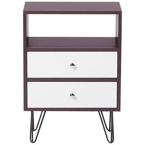 Comodino Con Due Cassetti Legno Scuro / bianco Arvin - Foto 15