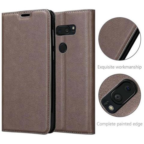 Custodia Compatibile Con Lg V35 In Bruno Caffè - Coperchio Protettiva Con Chiusura Magnetica, Funzione Stand E Tasca Per Le Carte - Foto 10