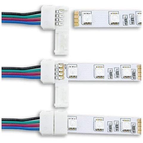 20 Pack 4-pin Rgb Pbc Connettore Led Light Strip 10mm Gapless Striscia A Striscia Adattatore Senza Saldatura Per Smd 5050 Led Multicolore - Foto 2