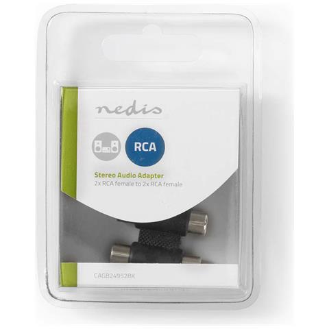 CAGB24952BK adattatore per inversione del genere dei cavi 2 x RCA Nero, Acciaio inox - Foto 2