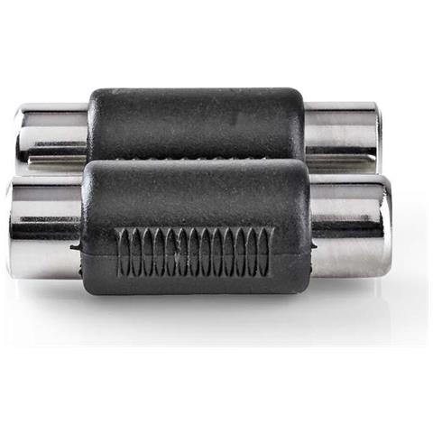 CAGB24952BK adattatore per inversione del genere dei cavi 2 x RCA Nero, Acciaio inox - Foto 1
