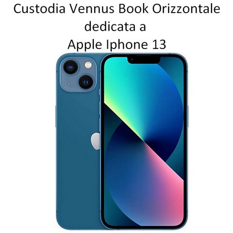 Custodia Book Orizzontale Sensitive Case Per Apple Iphone 13 Blu - Foto 2