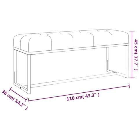 Panca Beige 110x36x45 cm in Velluto - Foto 11