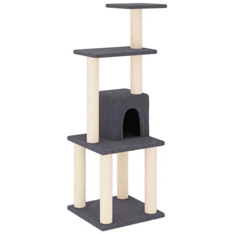 Albero Per Gatti Con Tiragraffi In Sisal Grigio Scuro 105 Cm - Foto 2