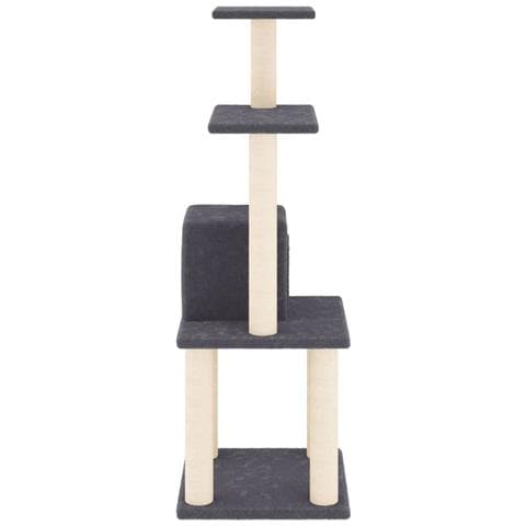 Albero Per Gatti Con Tiragraffi In Sisal Grigio Scuro 105 Cm - Foto 6