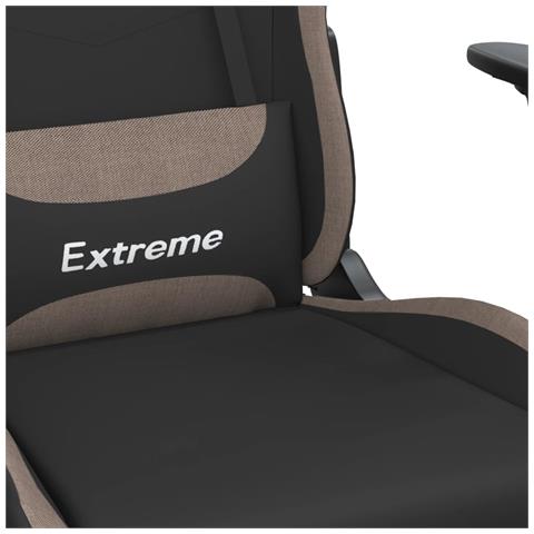 Sedia Da Gaming Con Poggiapiedi Nero E Tortora In Tessuto - Foto 8