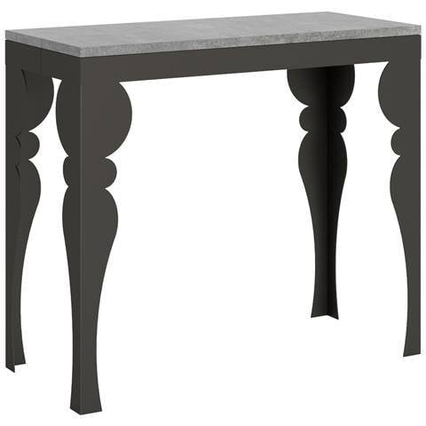 Consolle Allungabile 90x40/196 Cm Paxon Small Evolution Telaio Antracite - Cemento - Foto 5