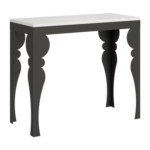 Consolle Allungabile 90x40/196 Cm Paxon Small Evolution Telaio Antracite - Cemento - Foto 1