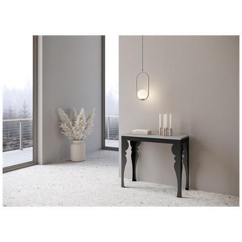 Consolle Allungabile 90x40/196 Cm Paxon Small Evolution Telaio Antracite - Cemento - Foto 2
