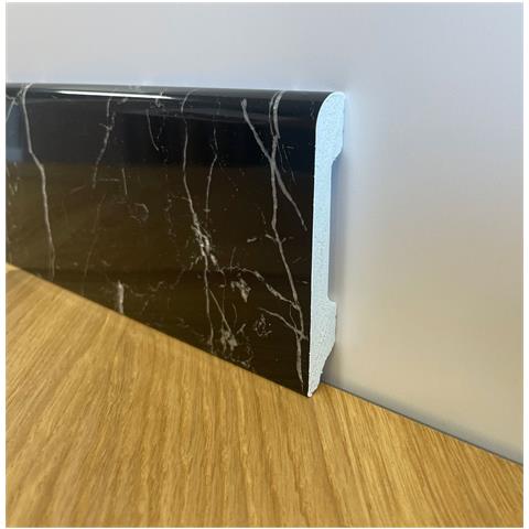 Battiscopa Bc Lucido Nero Marquina 85x14x2000mm In Polimeri - Polistrutturato - Foto 1