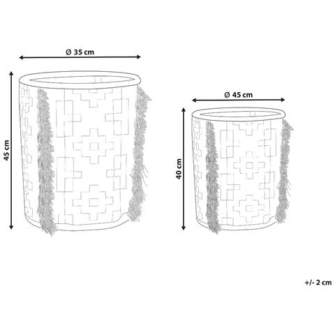 Set Di 2 Cestini Kalai Cotone Grigio - Foto 2
