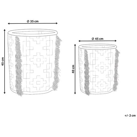 Set Di 2 Cestini Kalai Cotone Grigio - Foto 14