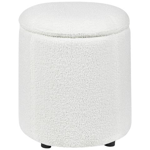 Pouf Contenitore Maryland Bouclé Bianco Sporco - Foto 8