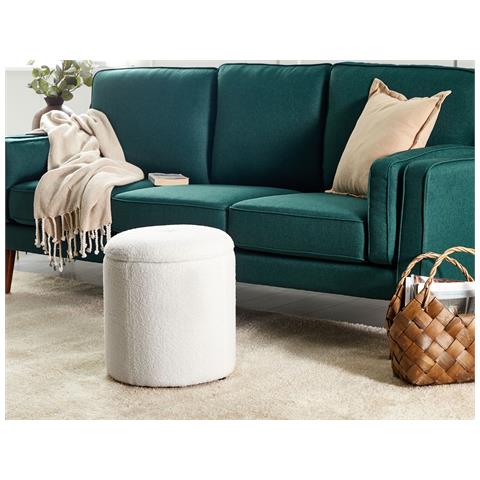 Pouf Contenitore Maryland Bouclé Bianco Sporco - Foto 1