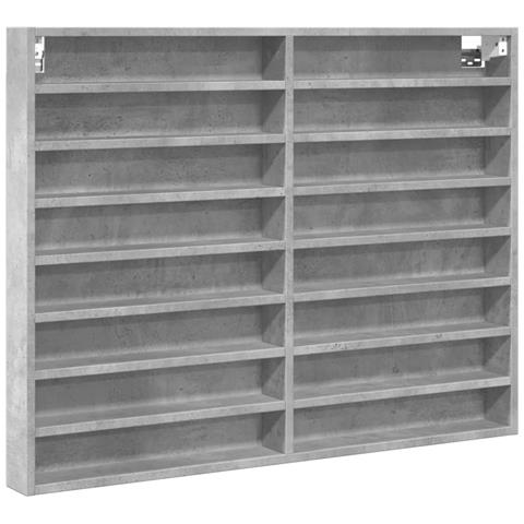 Armadietto Vetrina Grigio Cemento 100x8,5x75 Cm Multistrato - Foto 2