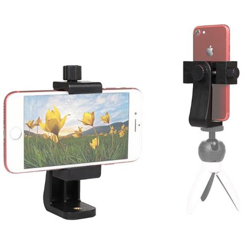 Adattatore Treppiede Universale Per Smartphone Rotante Per Smartphone Con Morsetto A Vite Black - Foto 1