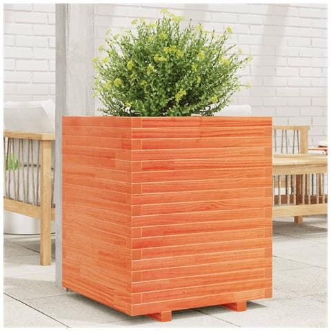 Fioriera Giardino Marrone Cera 60x60x72 Cm Legno Massello Pino - Foto 1