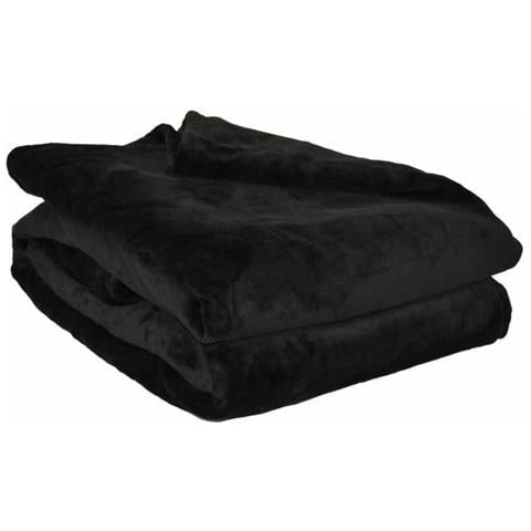 Plaid Microfibra 130x170 Nero - Foto 1