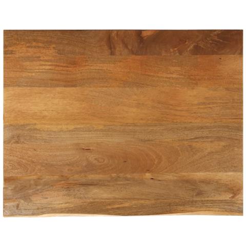 Piano Tavolo Bordi Vivi 100x80x2,5 Cm Legno Massello Di Mango - Foto 1