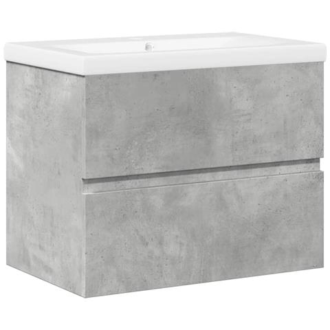 Set Mobili Da Bagno 2 Pz Grigio Cemento In Legno Multistrato - Foto 2