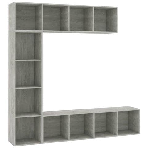 Lusso Casadino -  Set Mobili Libreria/porta Tv 3 Pz Grigio Cemento 180x30x180 Cm - Foto 1