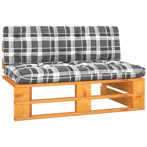 Divano Centrale Da Giardino Pallet Legno Pino Impregnato Ambra - Foto 2