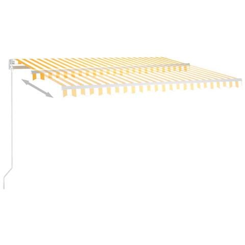 Lusso Casadino -  Tenda Da Sole Retrattile Manuale 450x350 Cm Gialla E Bianca - Foto 2