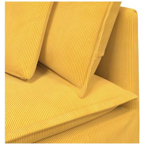 Divano Modulare con Poggiapiedi e Cuscini Giallo Chiaro - Foto 9