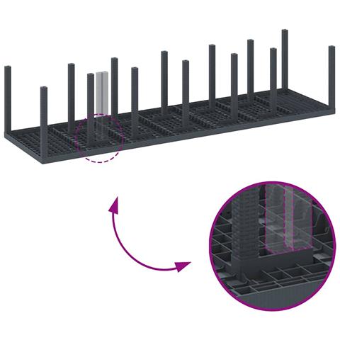 Set da Pranzo per Giardino 15 pcs Antracite Rattan Polt - Foto 9