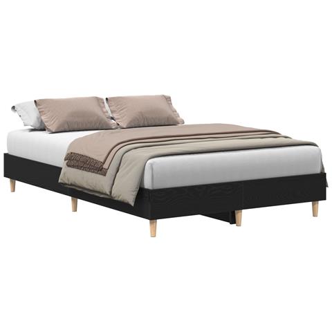 Letto  120x200 cm in Legno Ingegnerizzato Rovere Nero - Foto 1