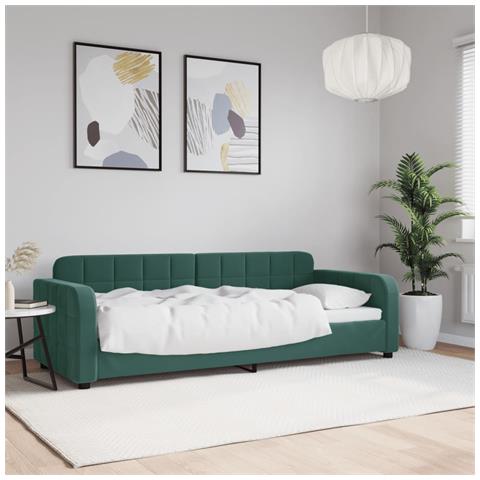 Letto da Giorno Verde Scuro 80x200 cm in Velluto - Foto 2