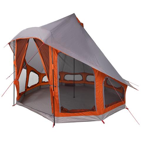 Tenda Familiare Tipi Grigia e Arancione per 6 Persone Impermeabile - Foto 1