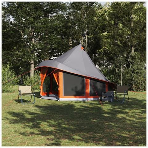 Tenda Familiare Tipi Grigia e Arancione per 6 Persone Impermeabile - Foto 2