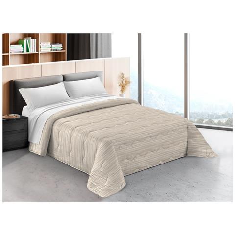 Trapunta Piumone Letto Invernale Imbottita 300gr Scaldanotti Vienna 1 Piazza Beige - Foto 1
