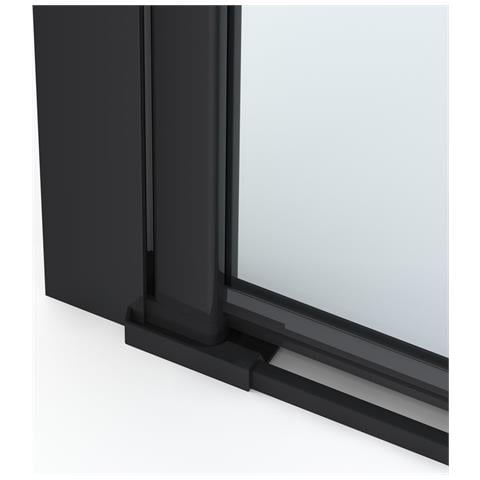 Box Doccia 100 Cm Apertura A Soffietto Nicchia H200 Cm Cristallo 6mm Profilo Nero Opaco Liam - Foto 2