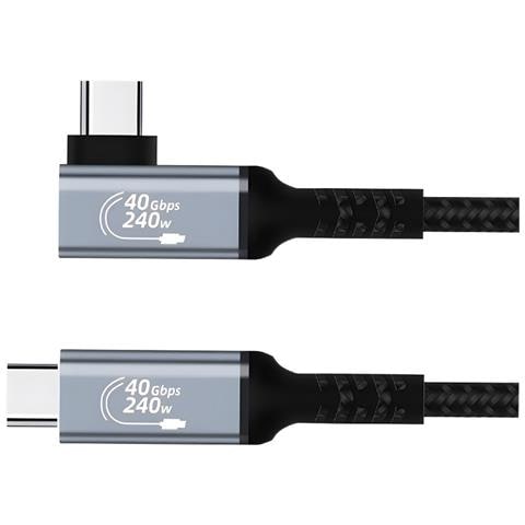 Cavo Dati Usb4 240w Ad Angolo Retto: Ricarica Rapida, Trasferimento Dati 40gbps, Supporto 8k 0,5 Metri - Foto 2